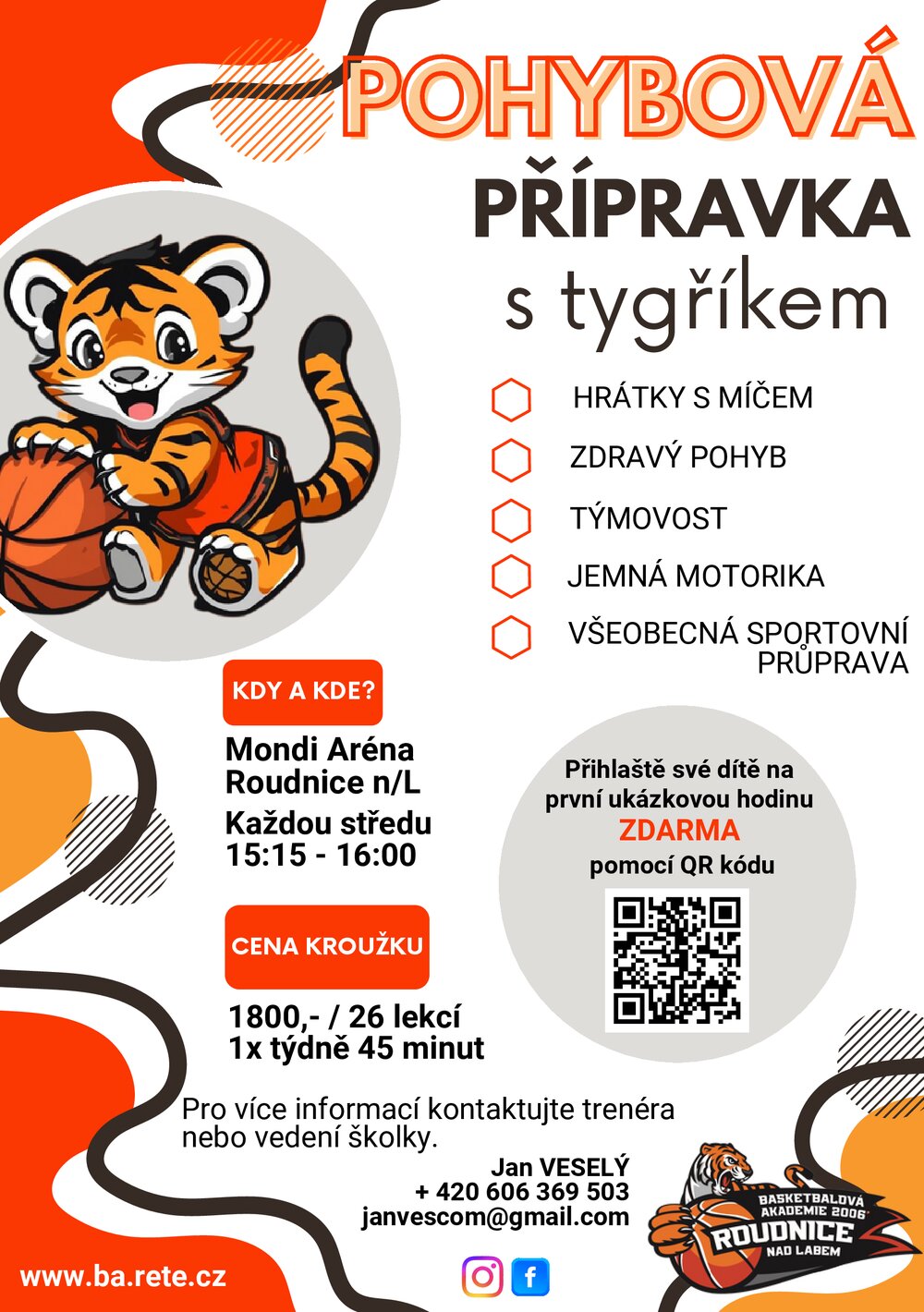 Plakát – Pohybová přípravka s Tygříkem