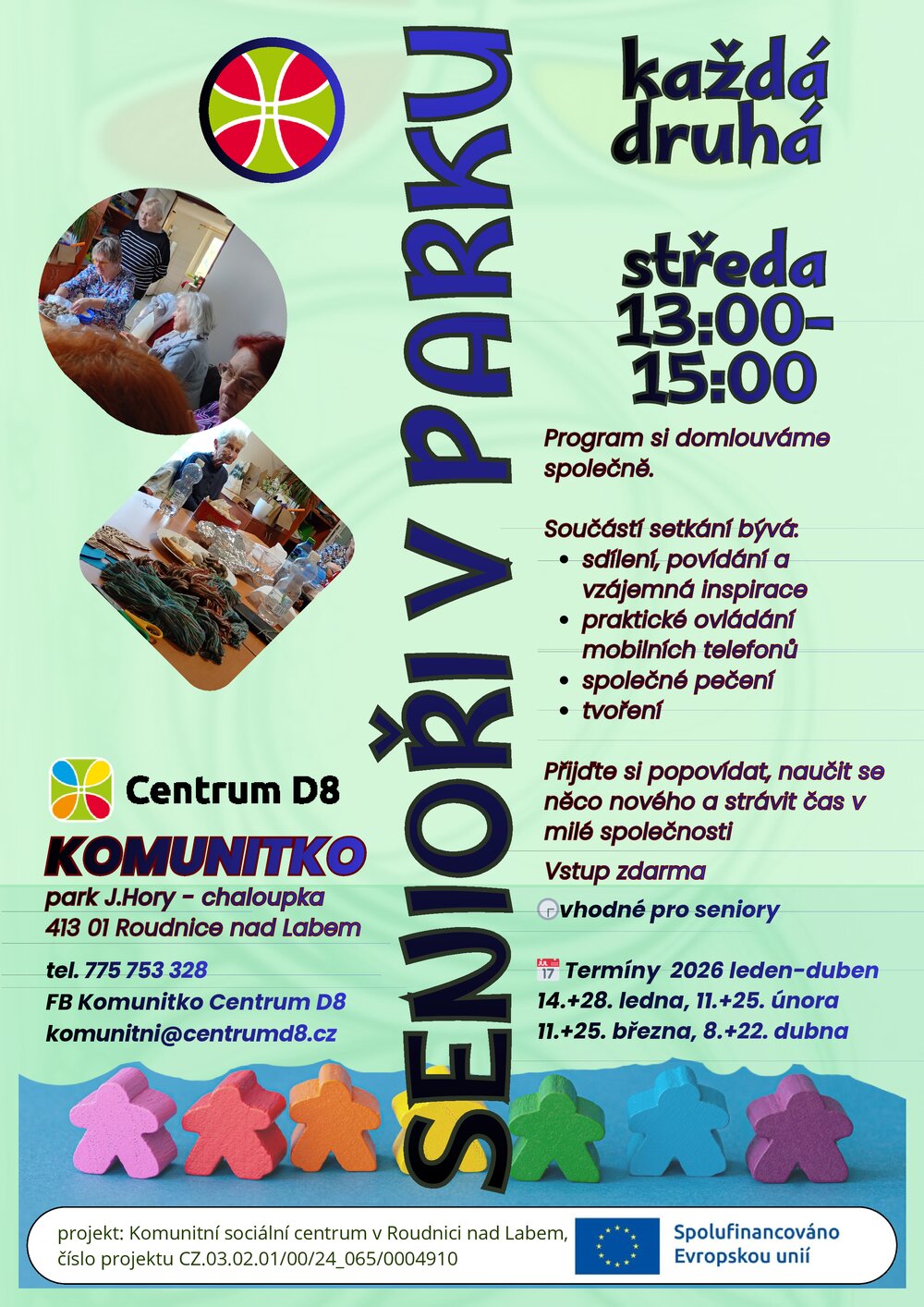 Plakát – senioři v parku 8.+22. dubna