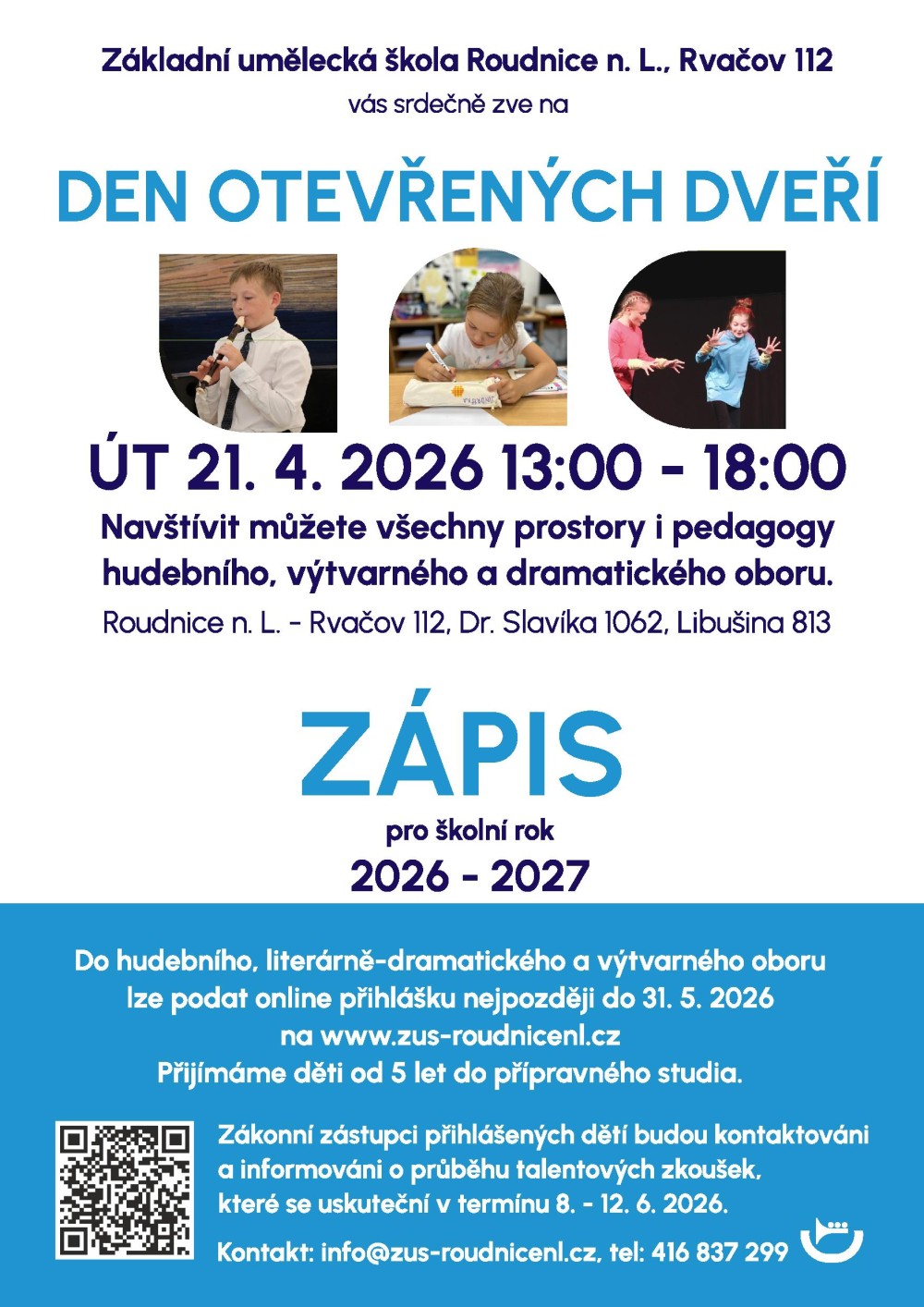 Plakát – Den otevřených dveří v ZUŠ