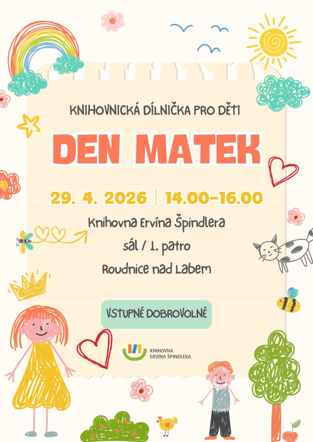 Plakát – Knihovnické dílničky - Den matek