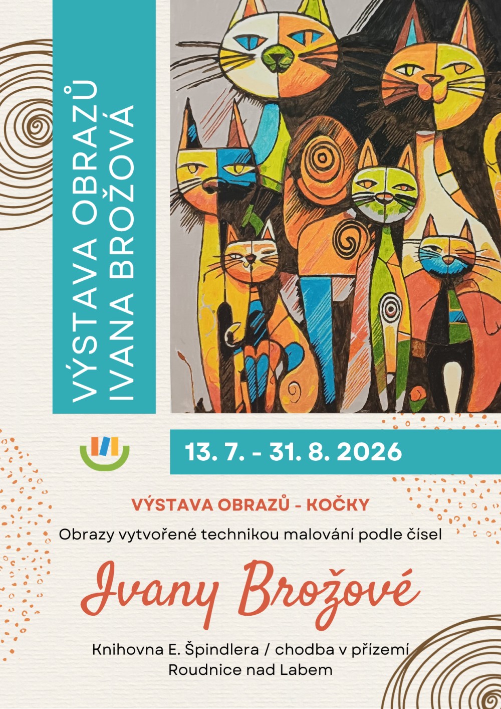 Plakát – Výstava obrazů Ivany Brožové - Kočky