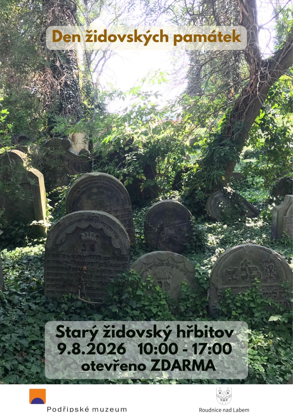 Plakát – Starý židovský hřbitov - otevřeno zdarma